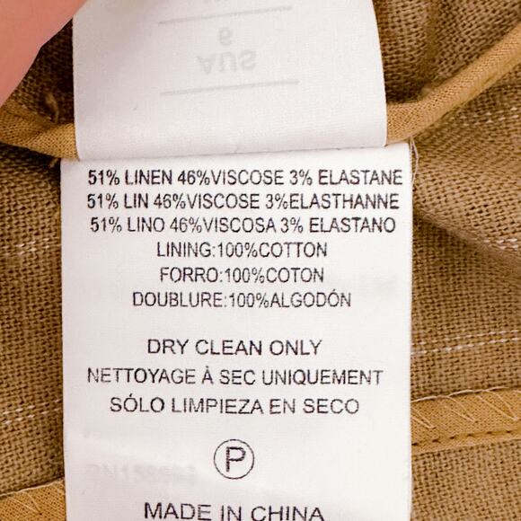 Nicholas Charlee Pinstripe Oversized Linen Blazer Career Caramel Tan size 2 NWT - Picture 10 of 12